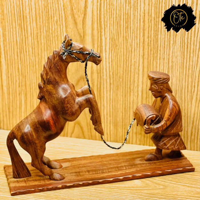 Wooden Horse & Man Culture Set