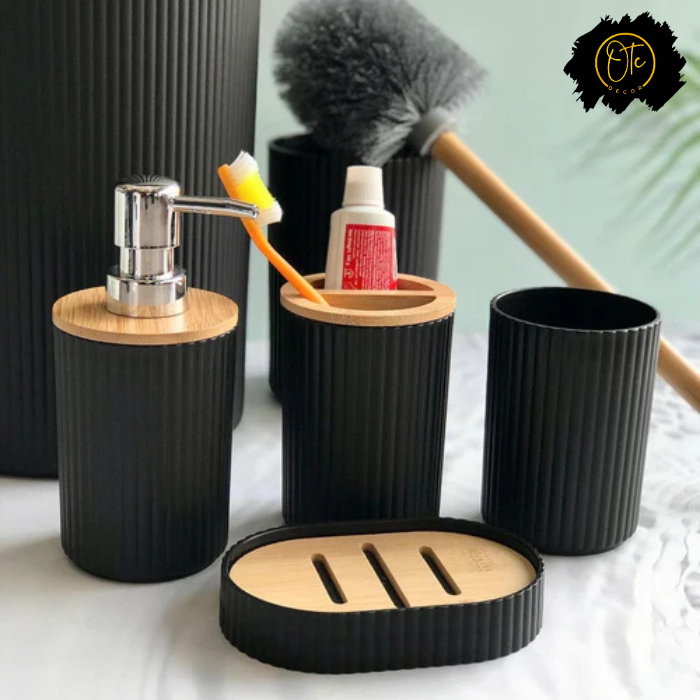 4 PCs Matt Black Bath Set OTC