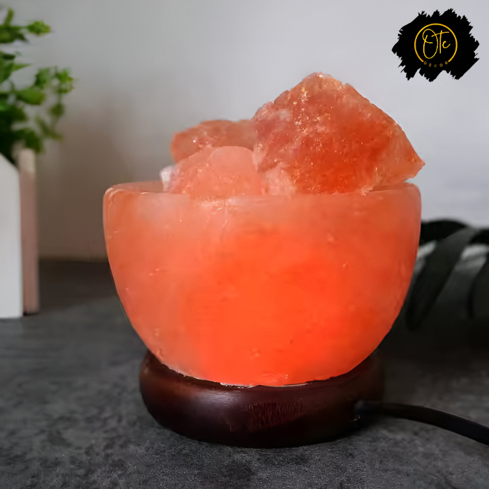 Wooden Base Himalayan Salt Lamp