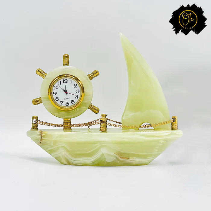 Marble Sailboat Clock – Nautical Themed Décor Piece