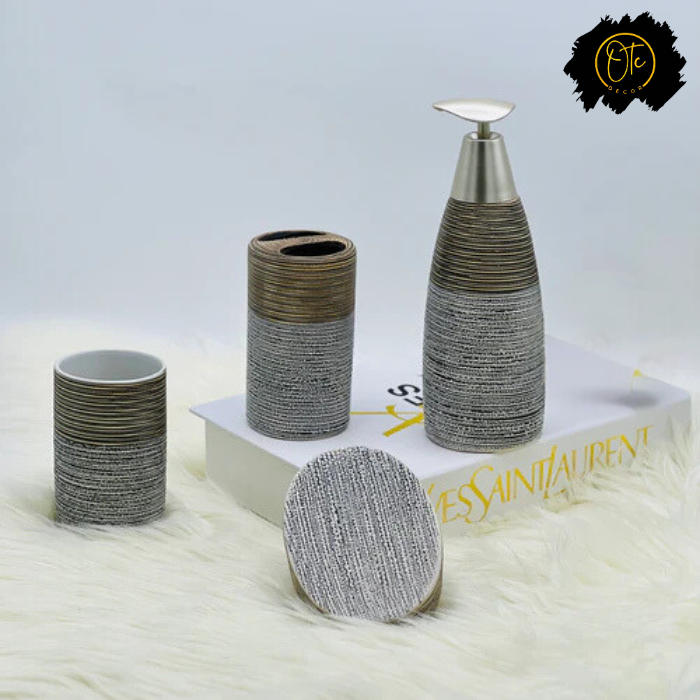 Self Textured Ceramic Bath Set-4pcs OTC