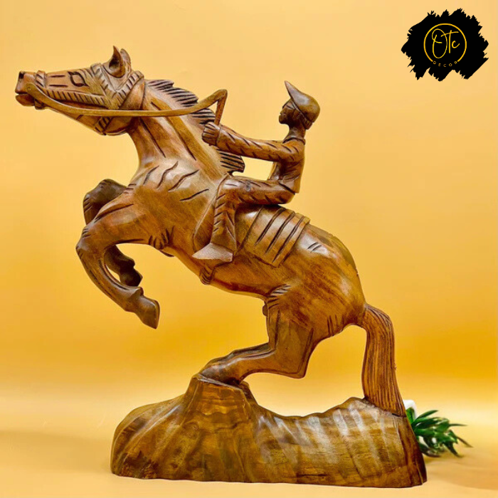 Jointless Sheesham Wood Sculpture Horse