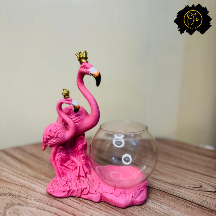 Elegant Flamingo Candle Holder Stand – Decorative Tabletop Accent