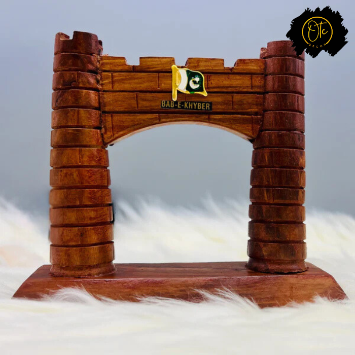 Handcrafted Wooden Bab-e-Khyber Model – Cultural Décor Piece