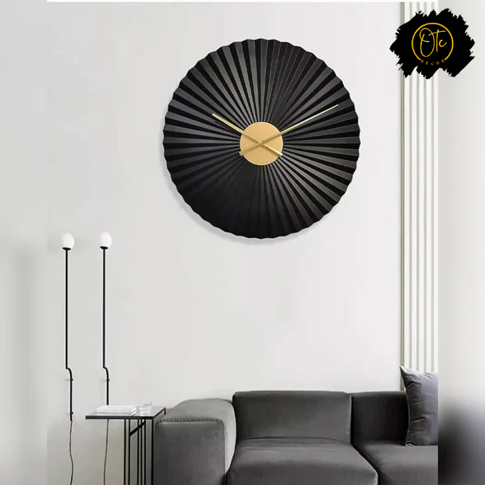 Black and Golden Metal Wall Clock OTC