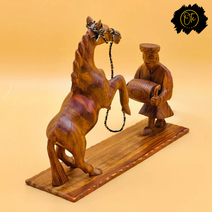 Wooden Horse & Man Culture Set