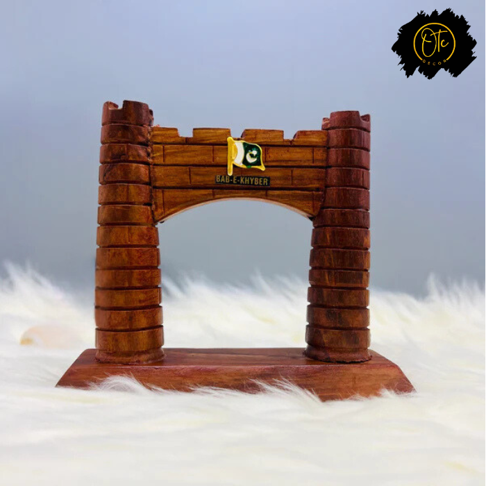 Handcrafted Wooden Bab-e-Khyber Model – Cultural Décor Piece