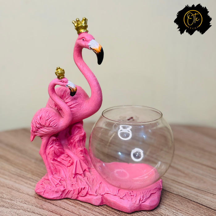 Elegant Flamingo Candle Holder Stand – Decorative Tabletop Accent