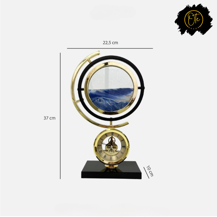 Golden Sand Art Desk Clock