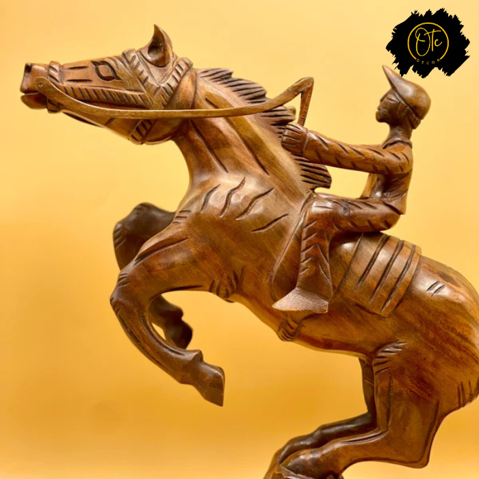 Jointless Sheesham Wood Sculpture Horse