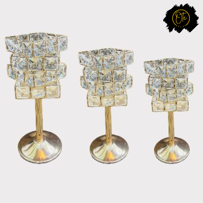 Crystal Candle Sticks ( Set Of 3 ) OTC