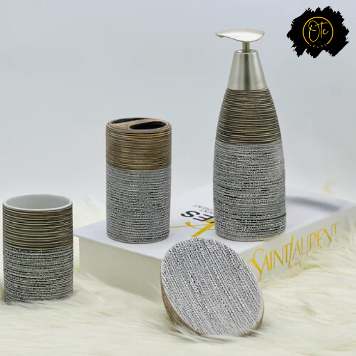 Self Textured Ceramic Bath Set-4pcs OTC