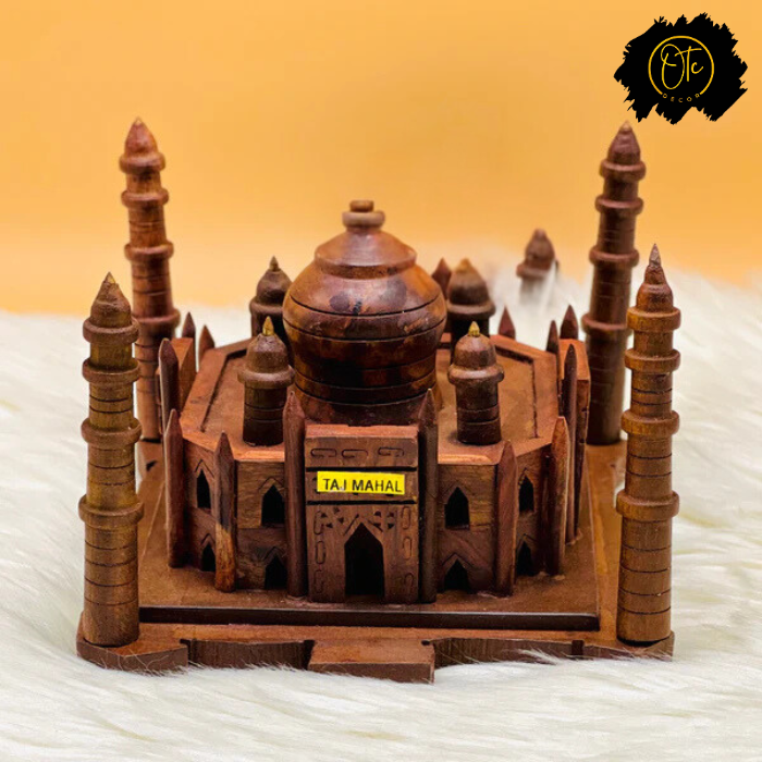 Handmade Carved Wooden Taj Mahal