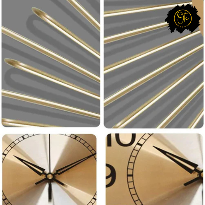 Geometric Stripes Gold Wall Clock OTC