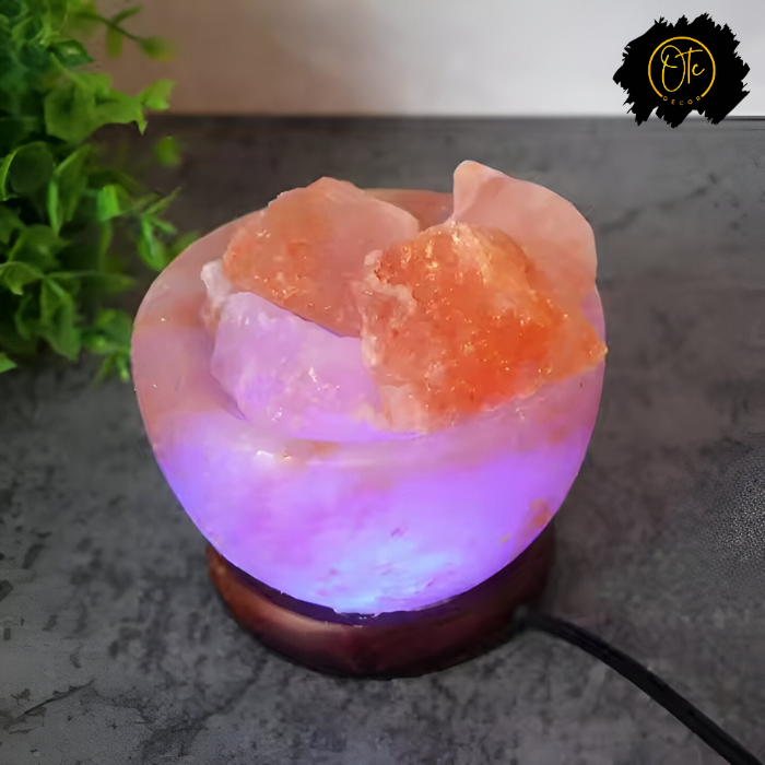 Wooden Base Himalayan Salt Lamp