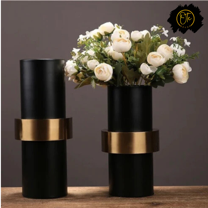 Europese Modern Eenvoudige Black Metal Flower Vase Decor (1 Pc ) OTC