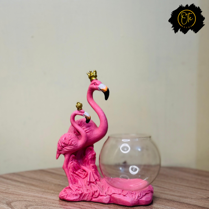 Elegant Flamingo Candle Holder Stand – Decorative Tabletop Accent