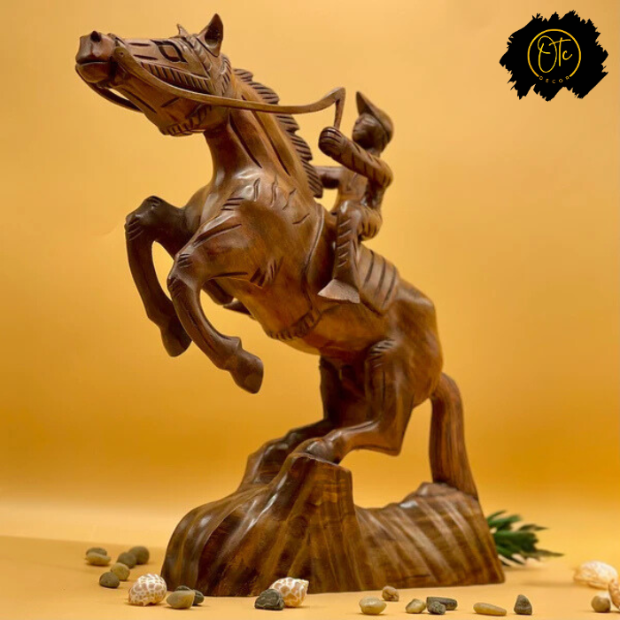 Jointless Sheesham Wood Sculpture Horse