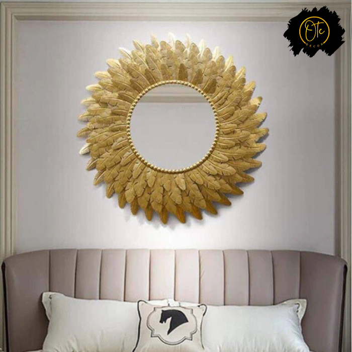 Exclusive Metal Leaf Mirror Wall Decor OTC