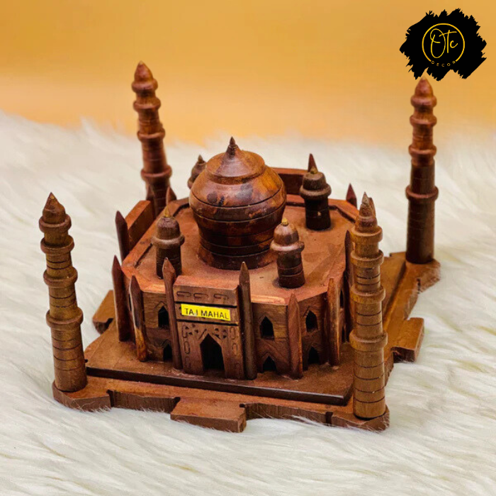 Handmade Carved Wooden Taj Mahal