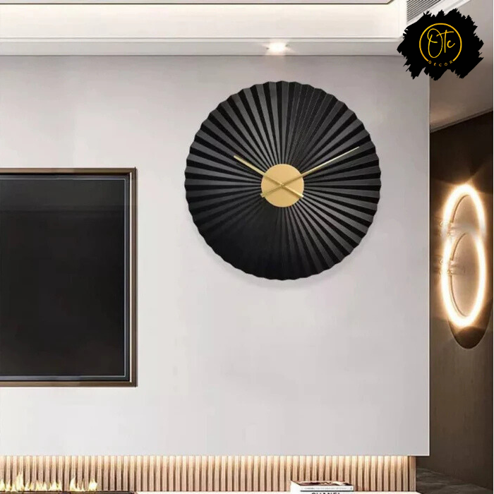 Black and Golden Metal Wall Clock OTC