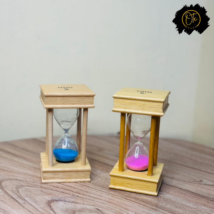 Wooden 5-Minute Sand Timer Set – Elegant Hourglass for Home, Office, and Decor