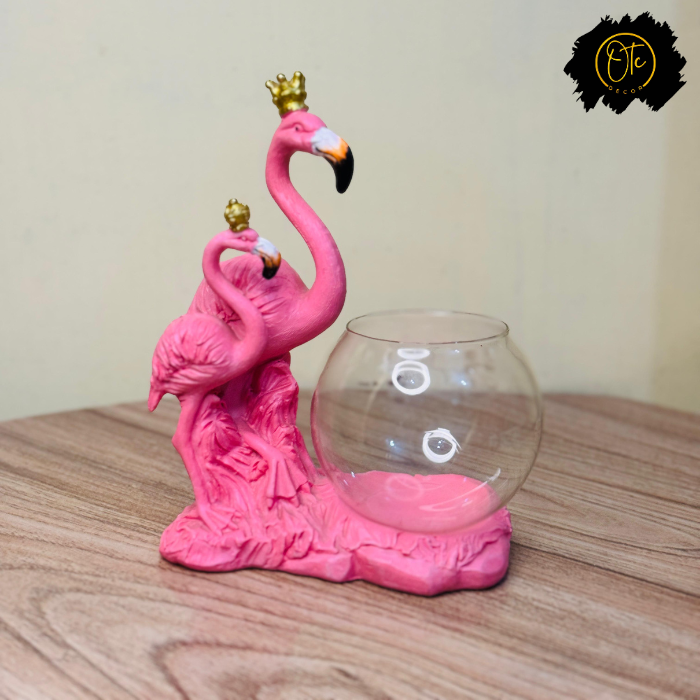 Elegant Flamingo Candle Holder Stand – Decorative Tabletop Accent