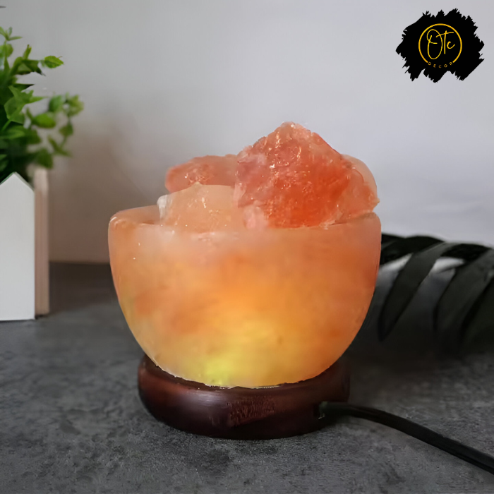 Wooden Base Himalayan Salt Lamp