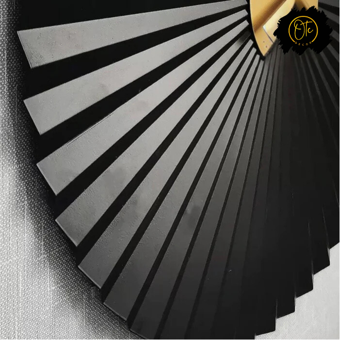 Black and Golden Metal Wall Clock OTC