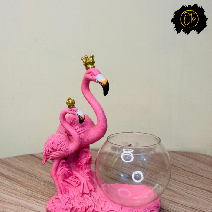 Elegant Flamingo Candle Holder Stand – Decorative Tabletop Accent