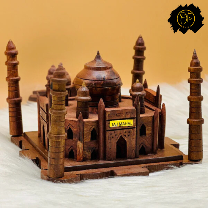 Handmade Carved Wooden Taj Mahal