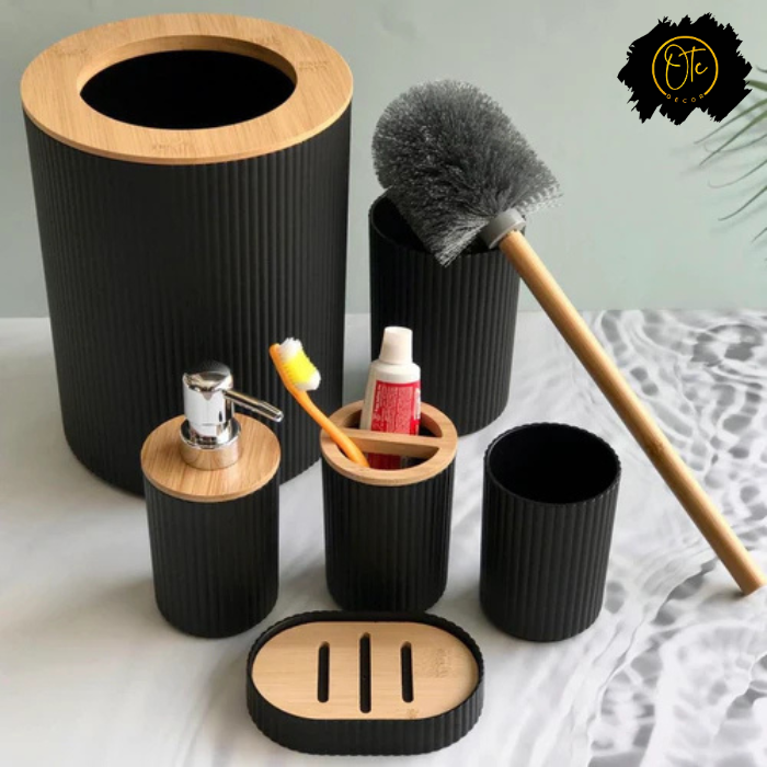 4 PCs Matt Black Bath Set OTC