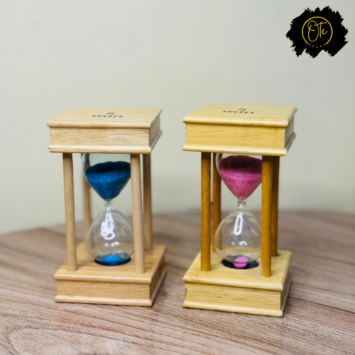 Wooden 5-Minute Sand Timer Set – Elegant Hourglass for Home, Office, and Decor