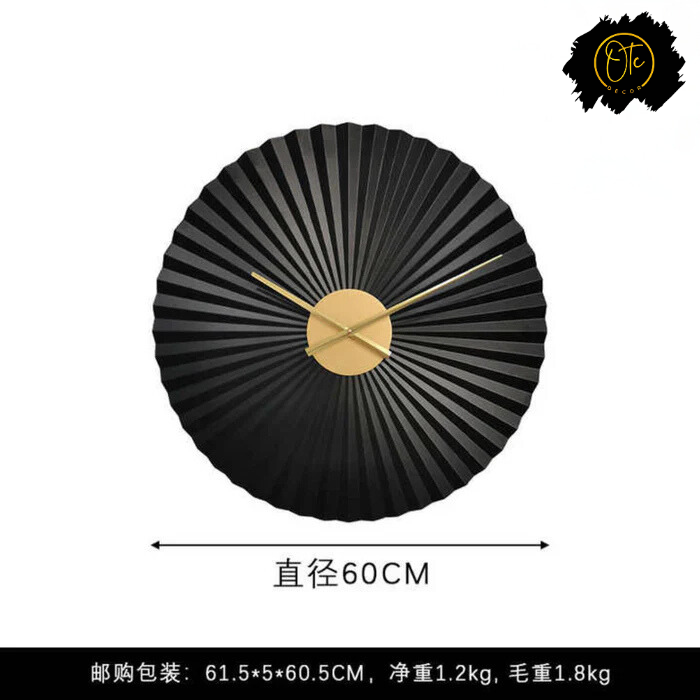 Black and Golden Metal Wall Clock OTC