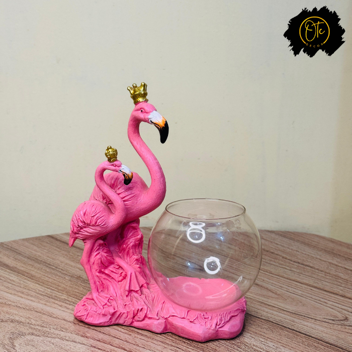 Elegant Flamingo Candle Holder Stand – Decorative Tabletop Accent