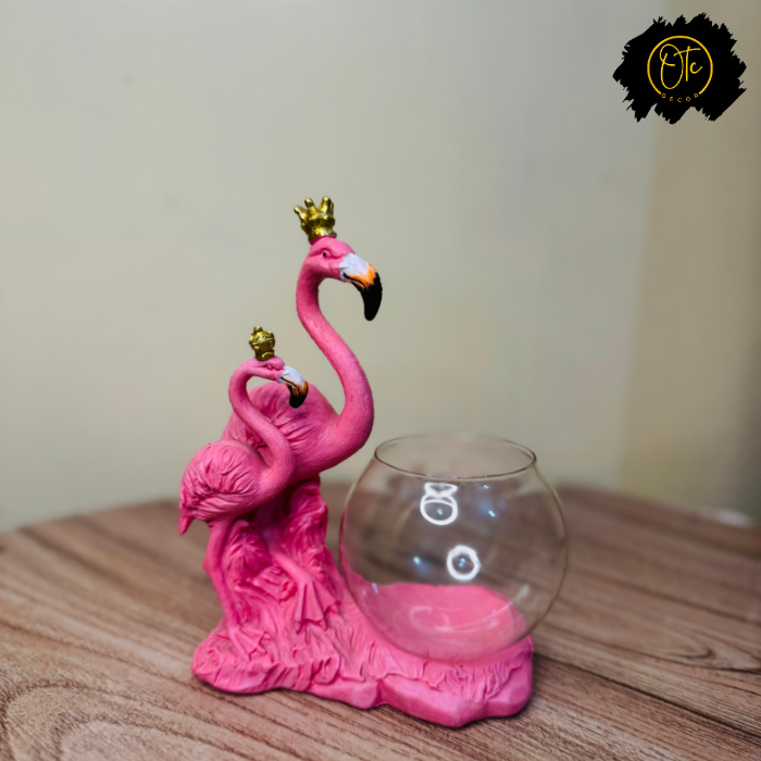 Elegant Flamingo Candle Holder Stand – Decorative Tabletop Accent