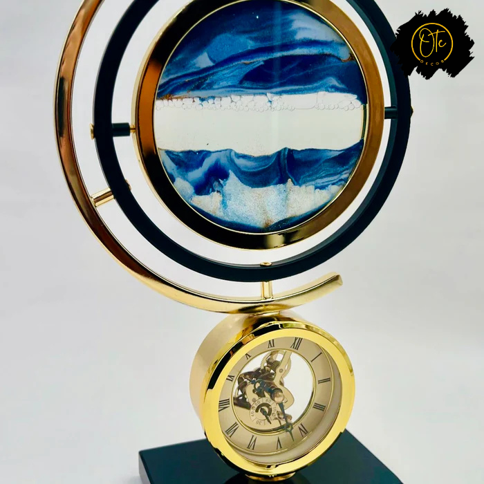 Golden Sand Art Desk Clock