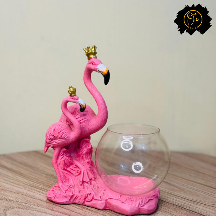 Elegant Flamingo Candle Holder Stand – Decorative Tabletop Accent