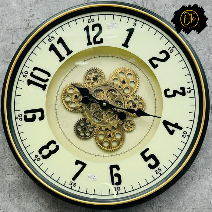 Industrial Gear-Inspired Wall Clock – Vintage Steampunk Design