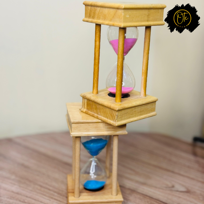 Wooden 5-Minute Sand Timer Set – Elegant Hourglass for Home, Office, and Decor