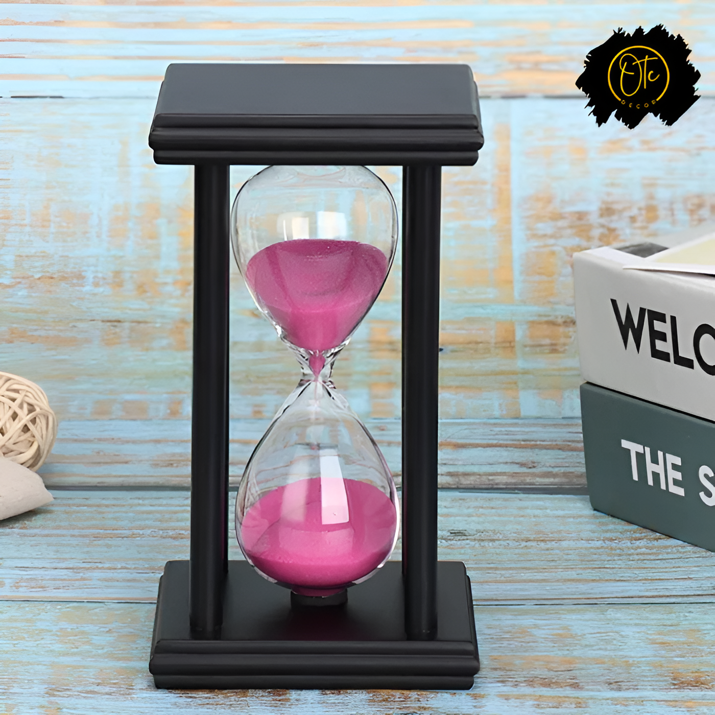 Classic 5-Minute Sand Timer – Wooden Frame with Vibrant Sand Colors