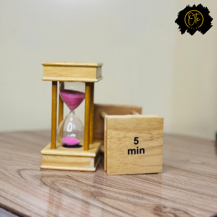 Wooden 5-Minute Sand Timer Set – Elegant Hourglass for Home, Office, and Decor